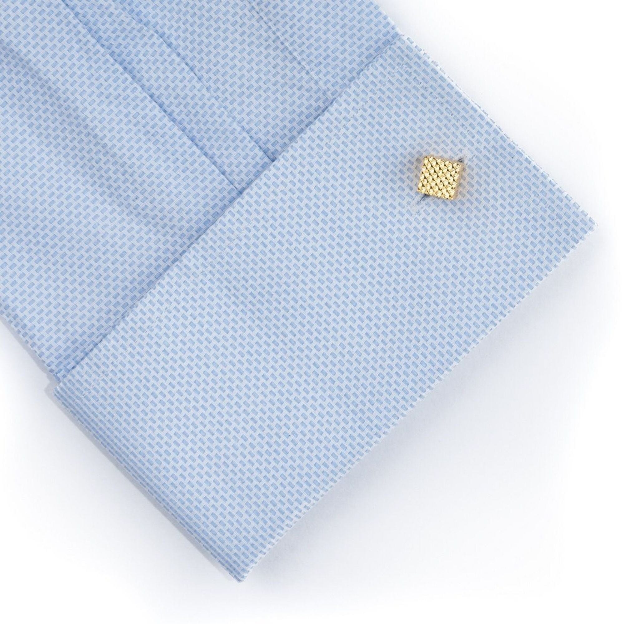 Gold Diamond Textured Cube Cufflinks Classic & Modern Cufflinks Clinks Australia 