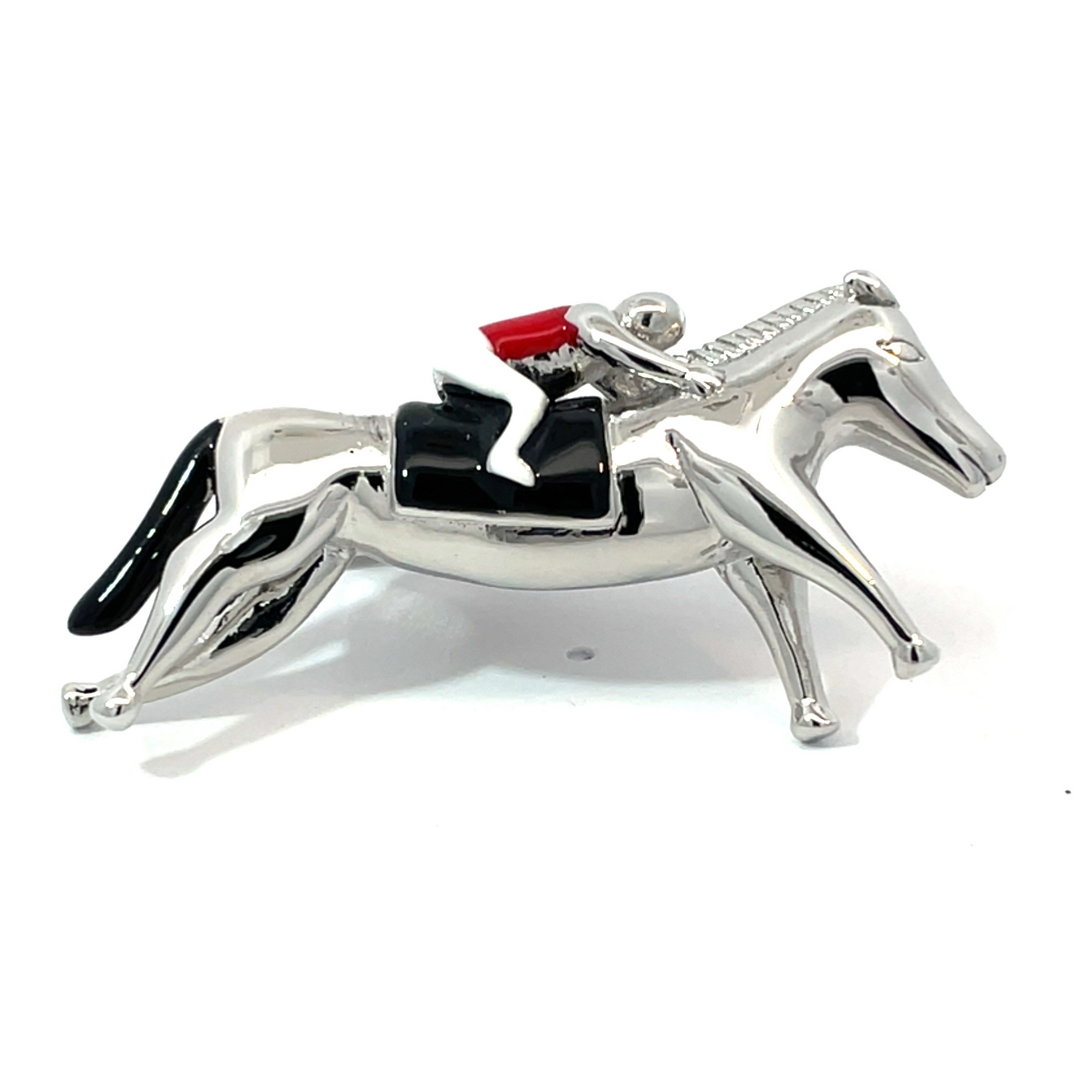 Coloured Horse & Jockey 3D Tie Clip