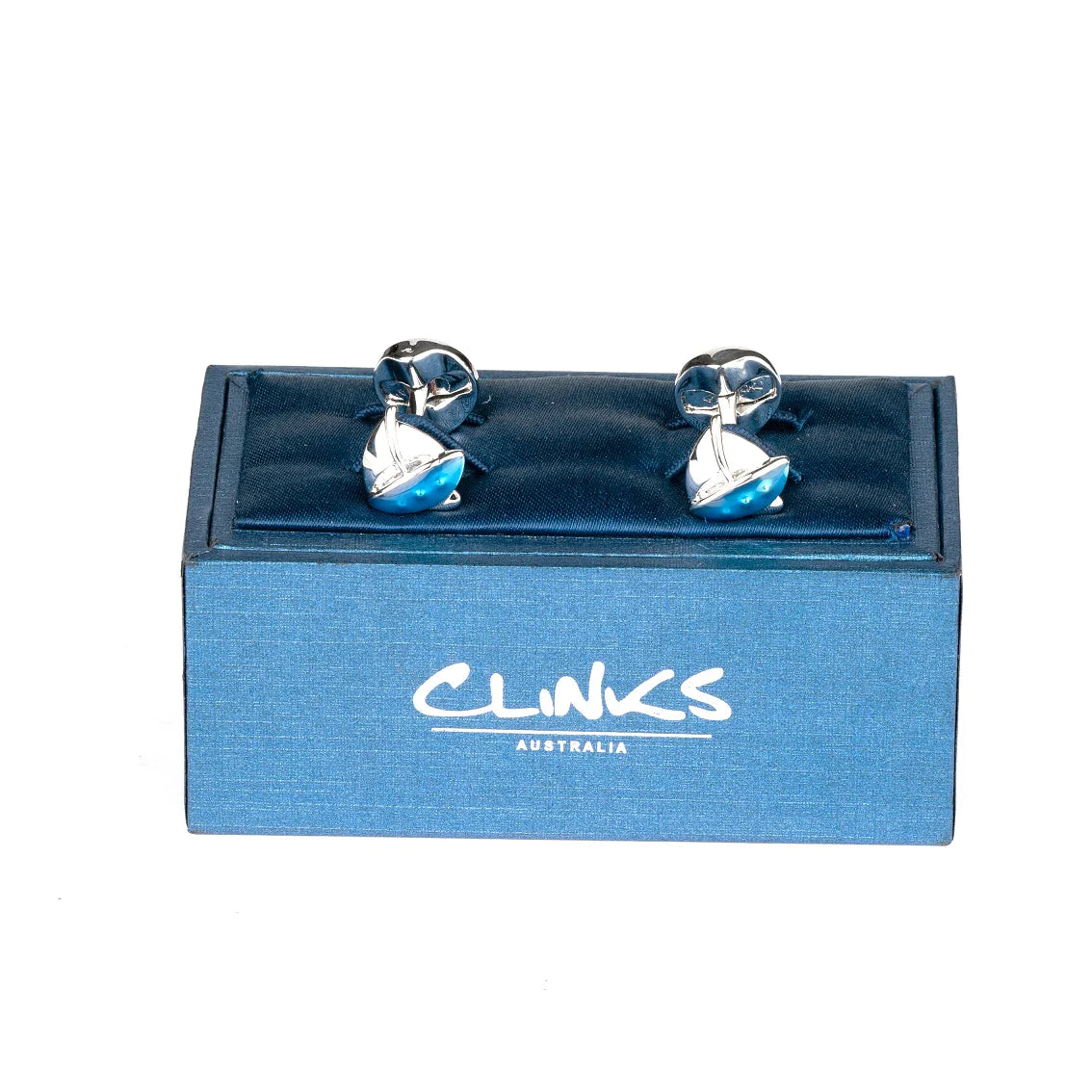 Blue/Silver Sailing Ship Cufflinks