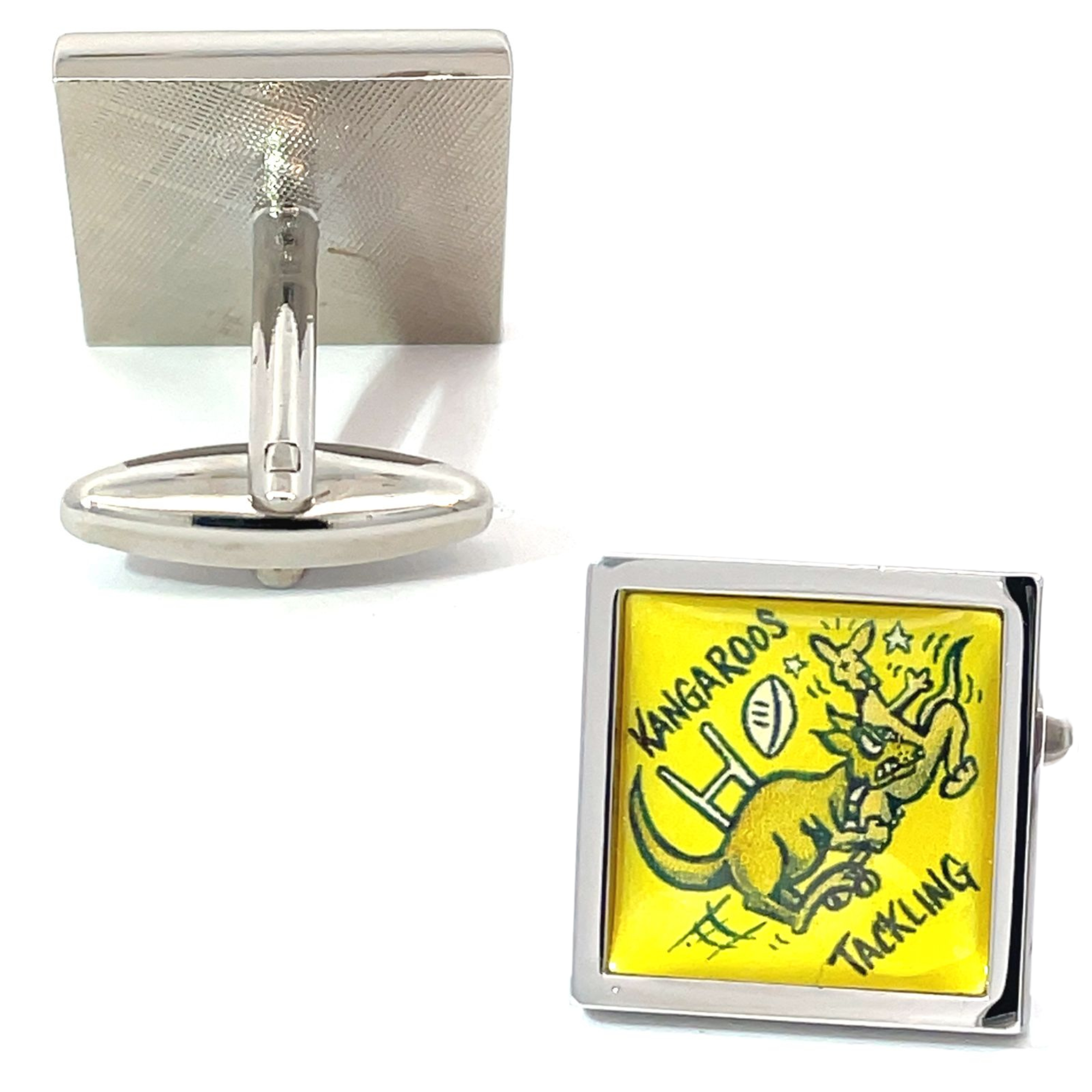 Road Sign Cufflinks: Beware Kangaroos Rugby Tackling