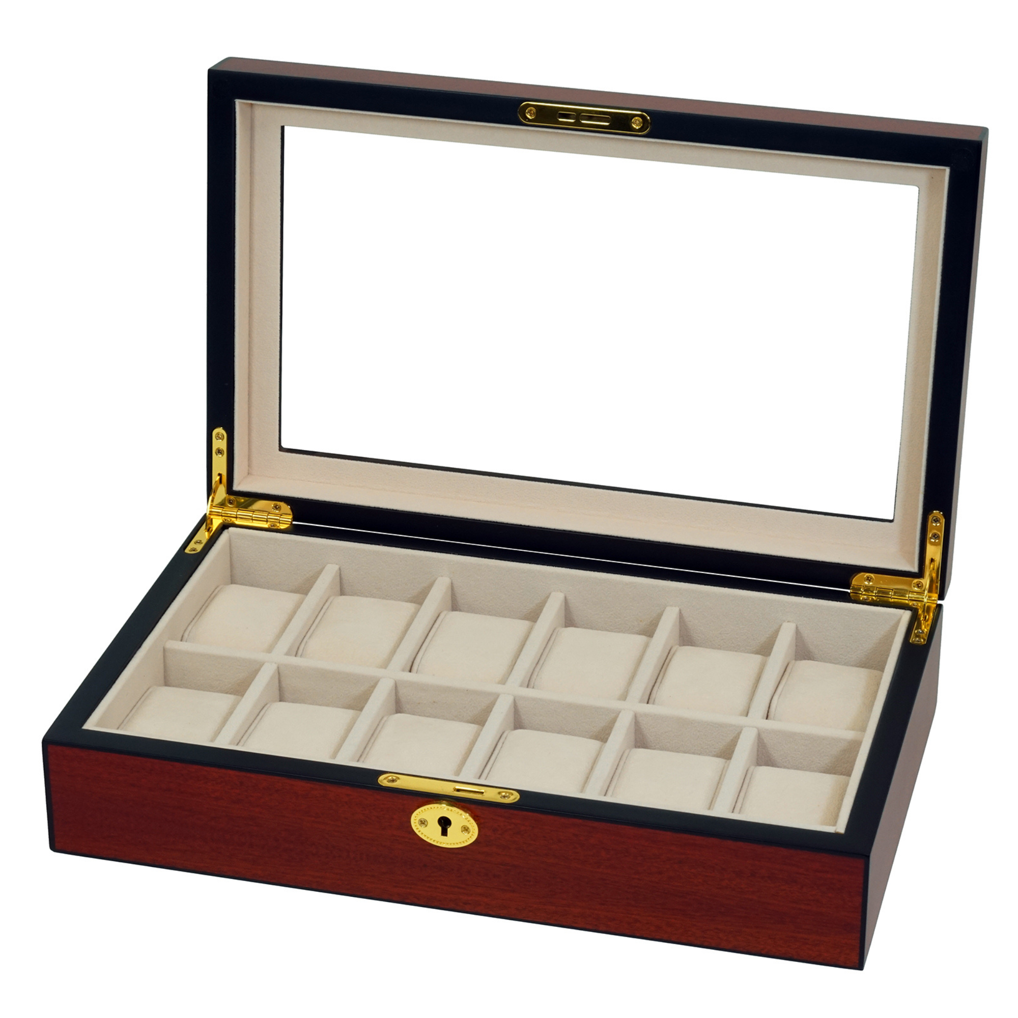 Cherry Wooden Watch Box for 12 Watches