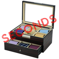 Seconds- Ebony Wooden Tie Box for 12