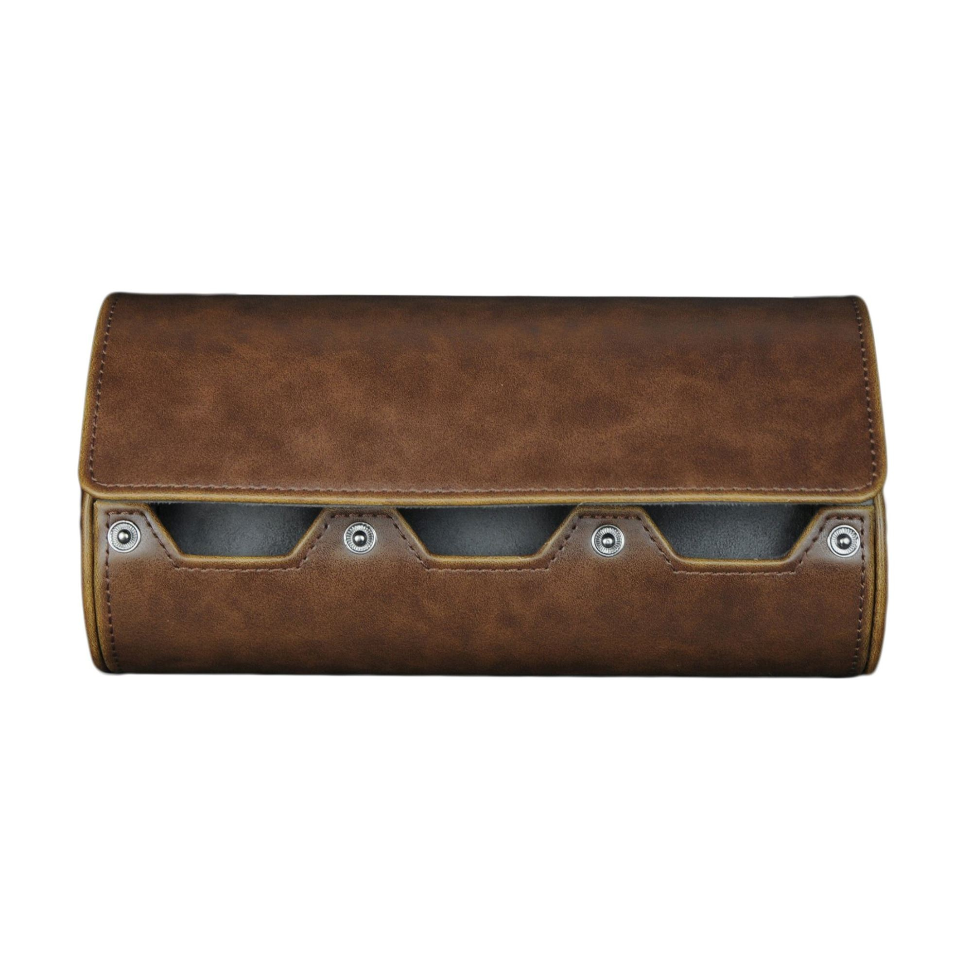 Seconds - Watch Roll Case for 3 in Brown Vegan Leather