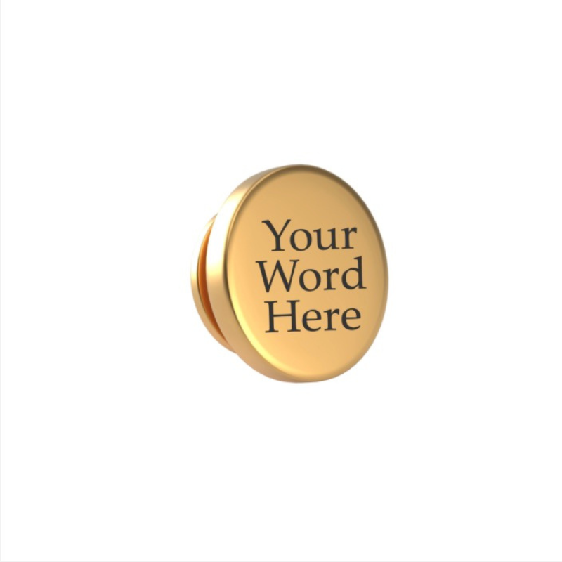 Custom Word Engraved Round Lapel Pin
