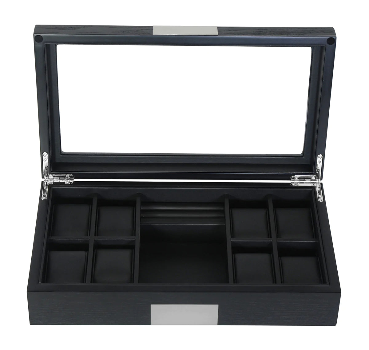 Black Wooden Watch Box for 8  Watches+ Organiser