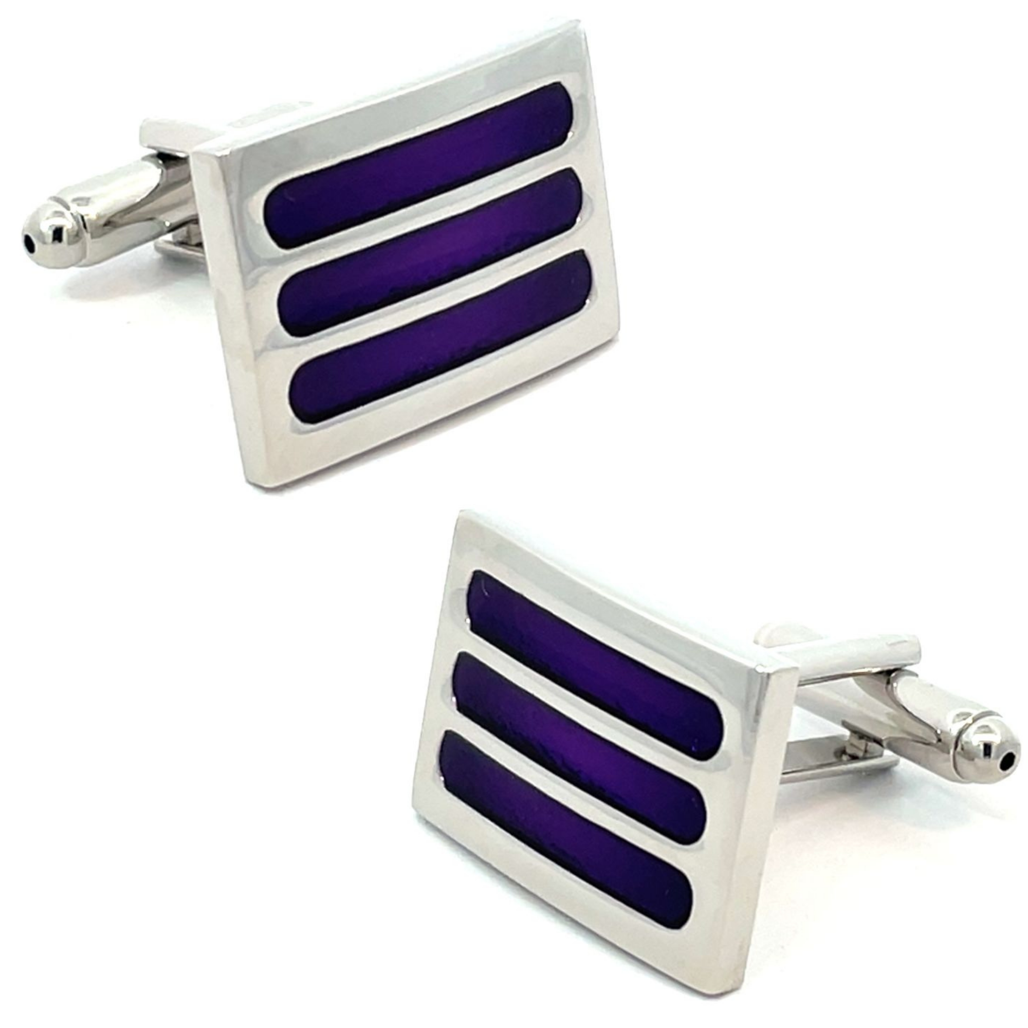 Three Purple Lines Cufflinks