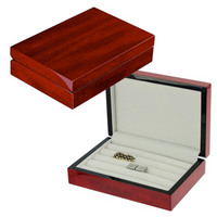 Seconds - 16 Pairs Wooden Cufflink Box Cherry (B)