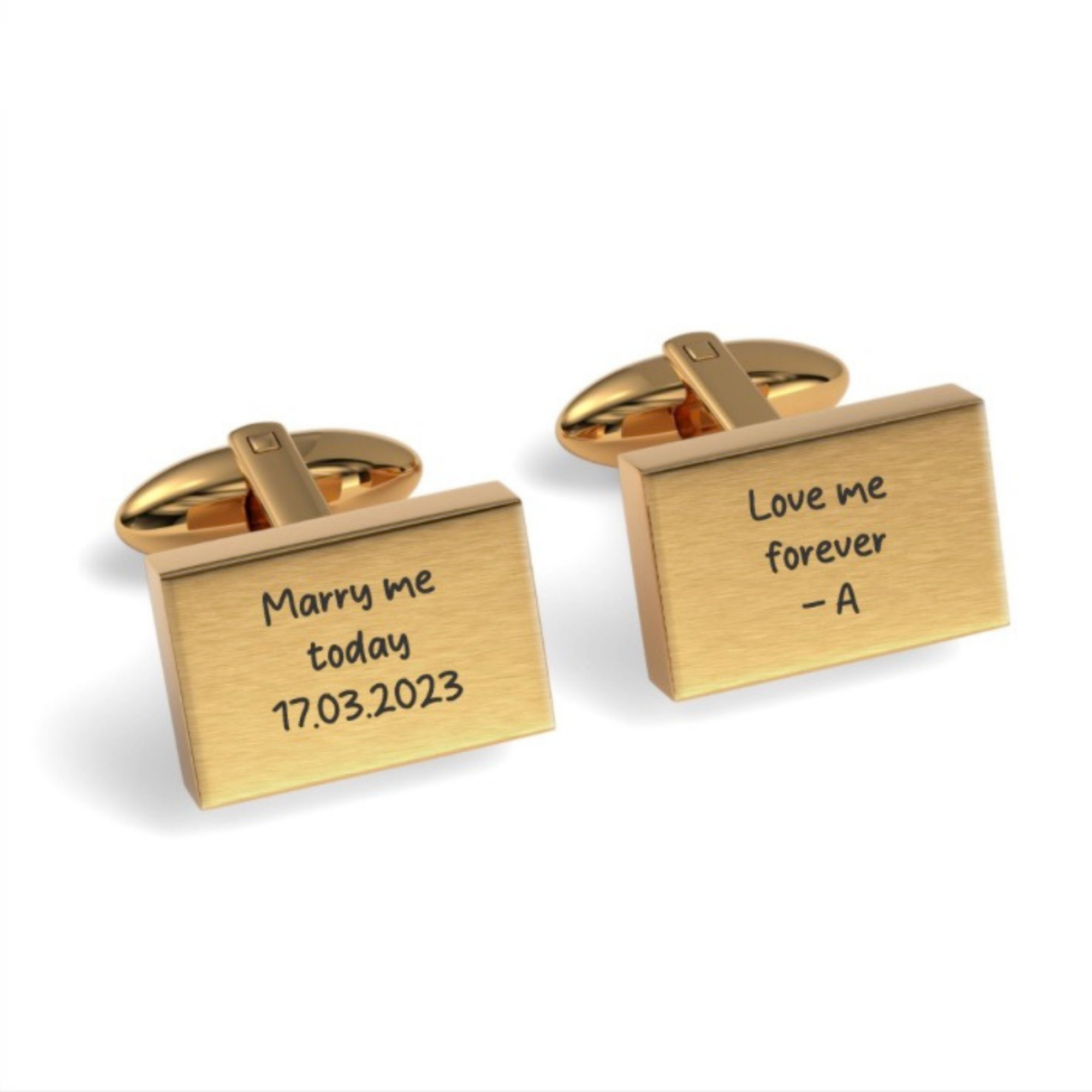 Custom Handwriting Engraved Rectangle Cufflinks