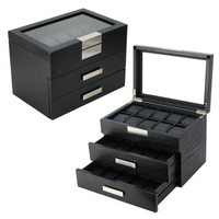 Seconds - Black Wooden Watch Box for 30 watches (A)