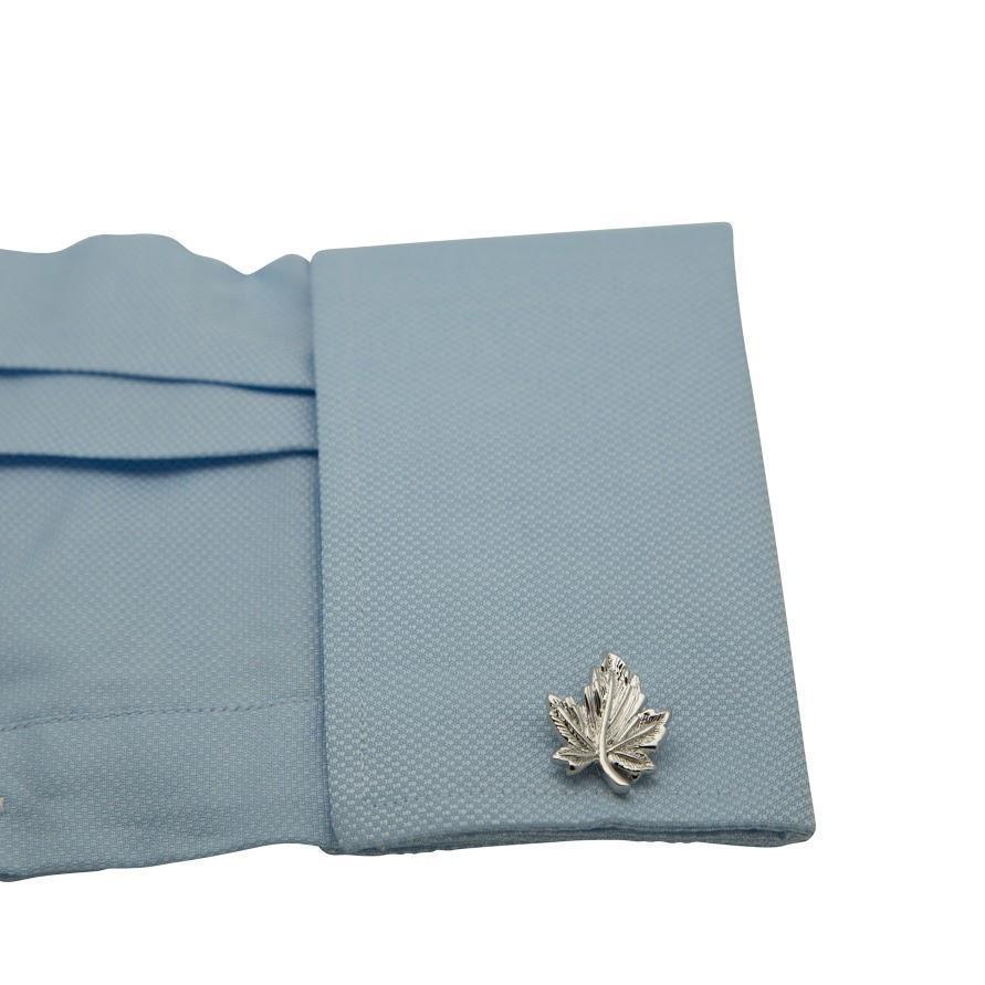Silver Canadian Maple Leaf Cufflinks