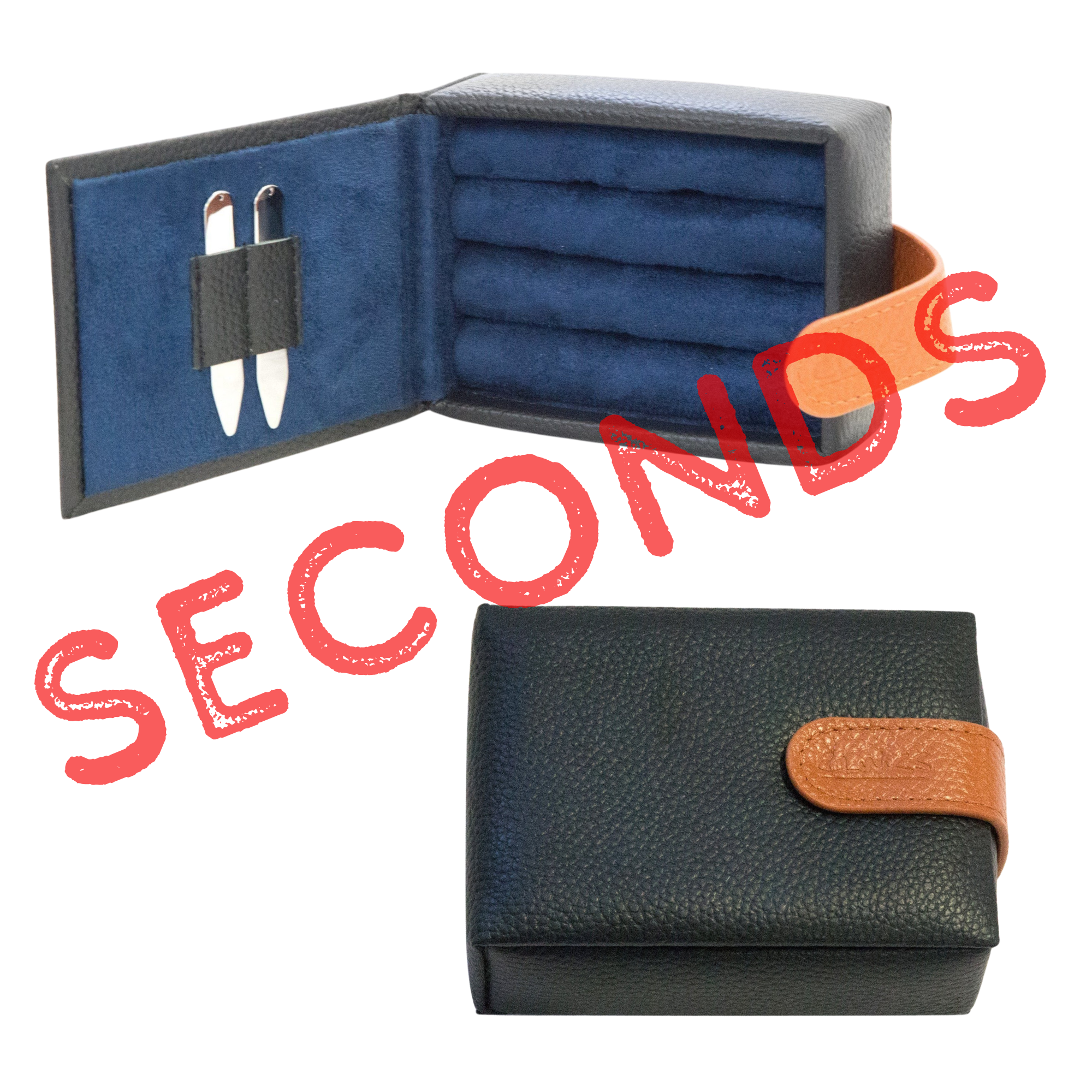 Seconds - Leather Cufflink Wallet - Black