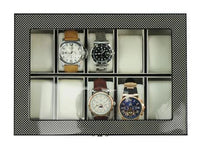 Carbon Fibre Wooden Watch Box for 10 Watches