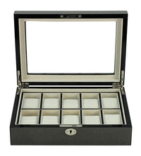 Carbon Fibre Wooden Watch Box for 10 Watches