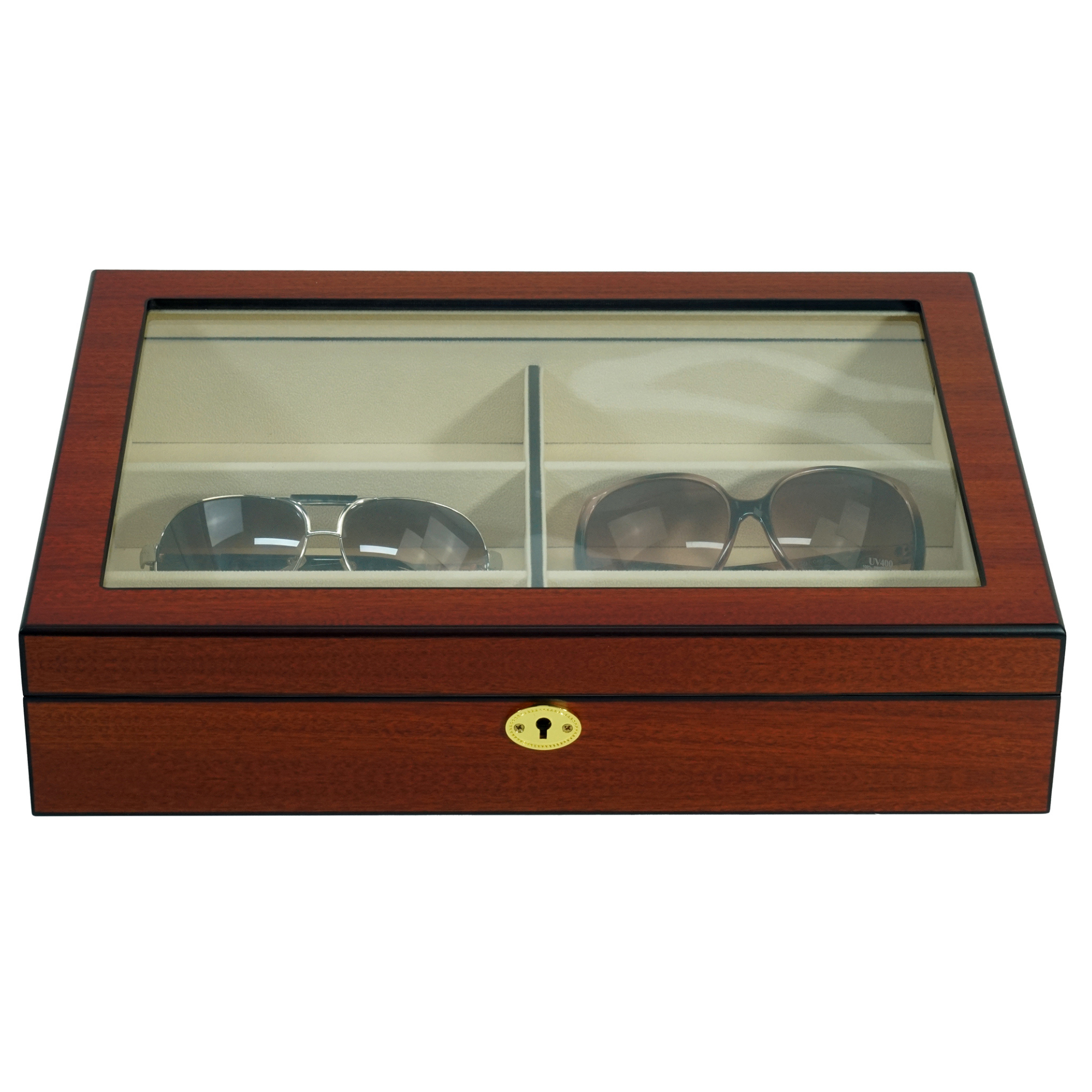 6 Pairs Cherry Wooden Sunglass Box