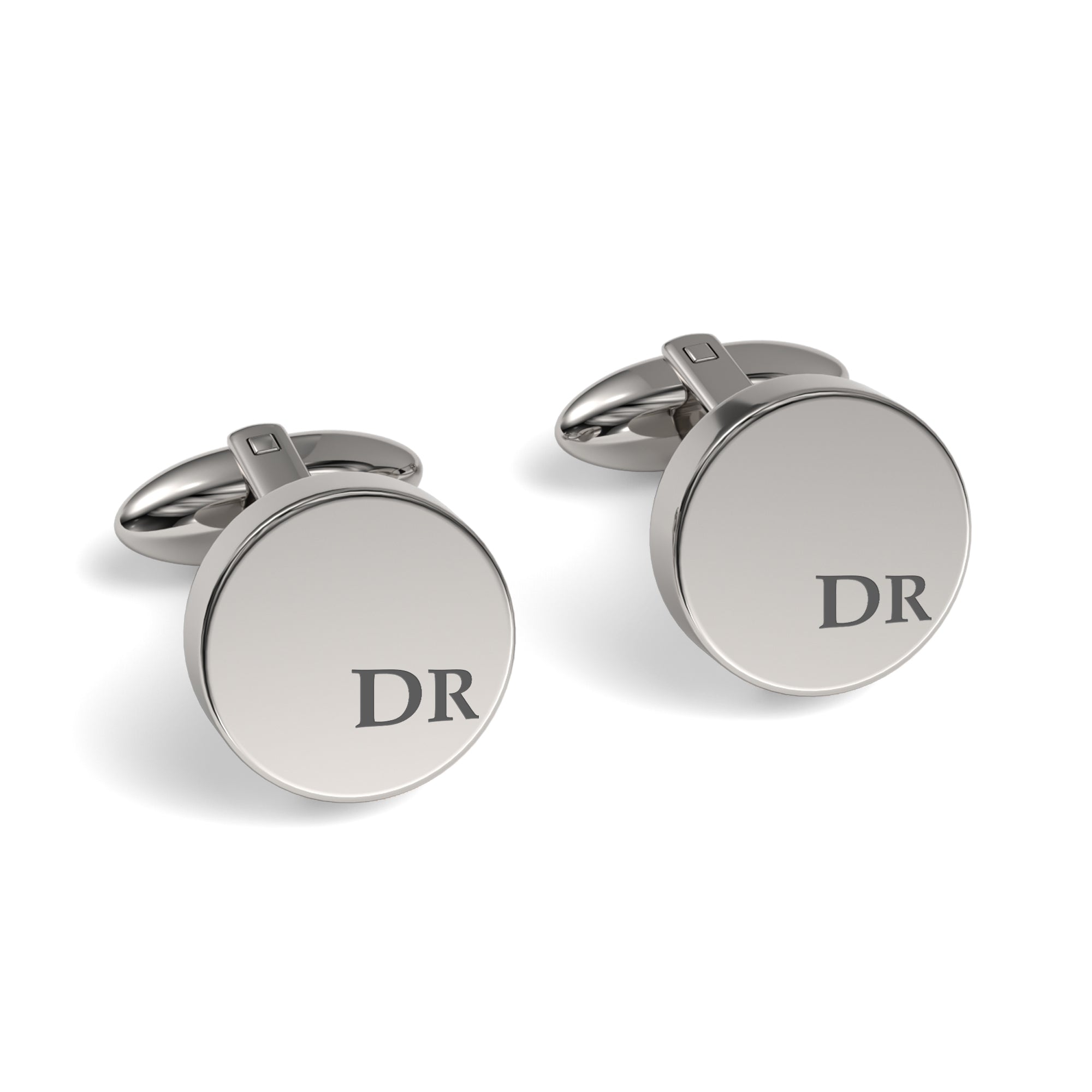 Initials Engraved Round Cufflinks