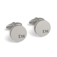 Initials Engraved Round Cufflinks