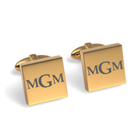 Engraved Monogram Initials Square Cufflinks