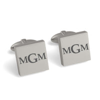 Engraved Monogram Initials Square Cufflinks