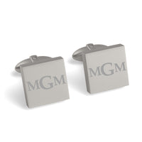 Engraved Monogram Initials Square Cufflinks