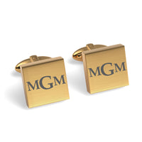 Engraved Monogram Initials Square Cufflinks