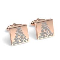 Best Dad in the Galaxy Engraved Cufflinks