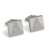 Best Dad in the Galaxy Engraved Cufflinks