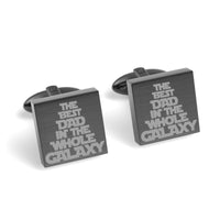 Best Dad in the Galaxy Engraved Cufflinks