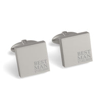 Best Man & Date Engraved Wedding Square Cufflinks