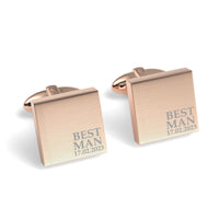 Best Man & Date Engraved Wedding Square Cufflinks