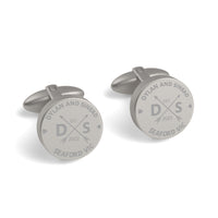 Couple Names Initials and Address Engraved Cufflinks