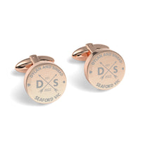 Couple Names Initials and Address Engraved Cufflinks