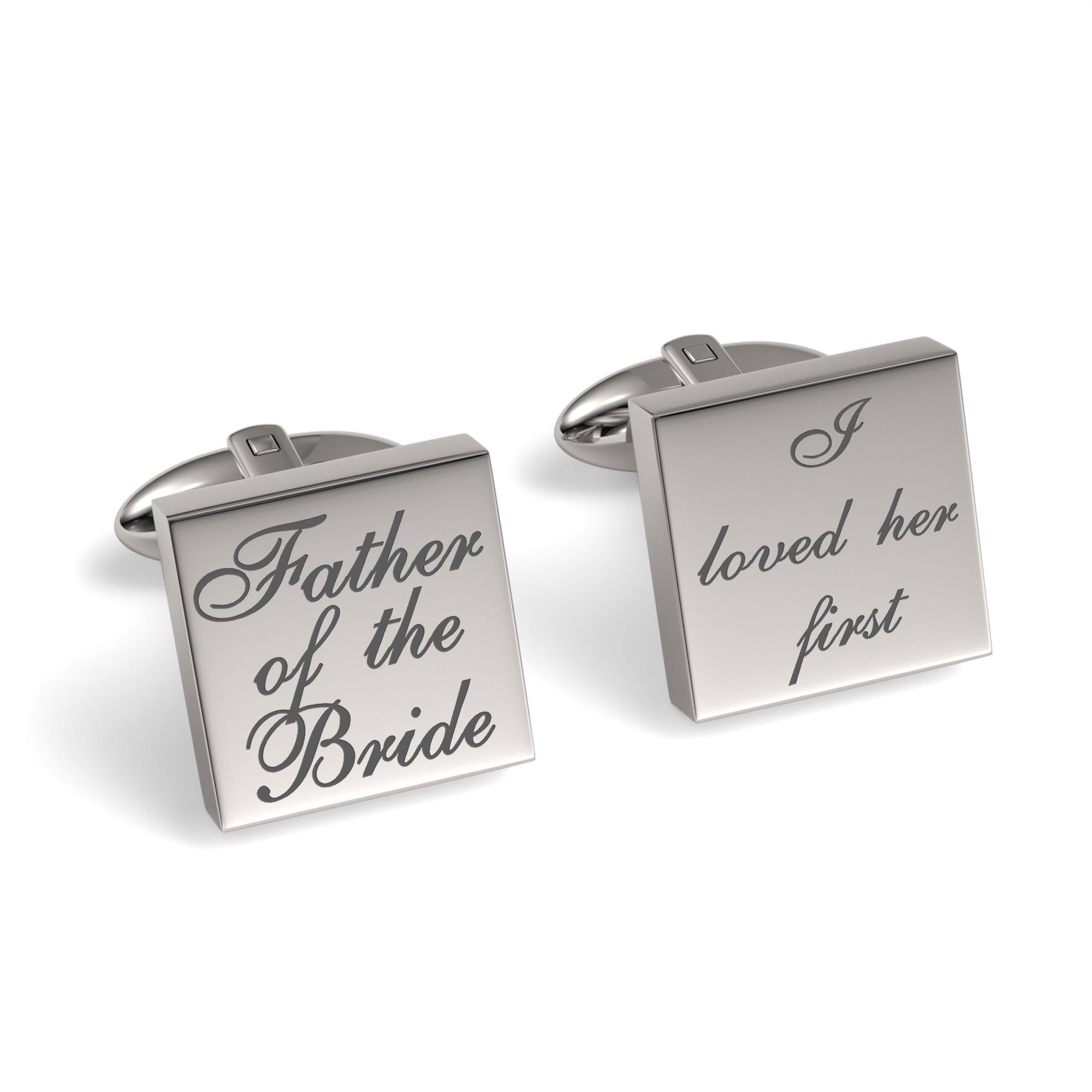 Father of the Bride Loved Her First Engraved Wedding Cufflinks