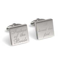 Father of the Bride Loved Her First Engraved Wedding Cufflinks