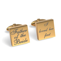 Father of the Bride Loved Her First Engraved Wedding Cufflinks