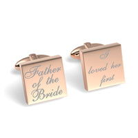 Father of the Bride Loved Her First Engraved Wedding Cufflinks