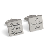 Father of the Bride Loved Her First Engraved Wedding Cufflinks