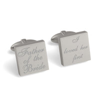 Father of the Bride Loved Her First Engraved Wedding Cufflinks