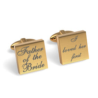 Father of the Bride Loved Her First Engraved Wedding Cufflinks