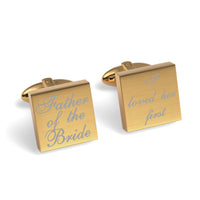 Father of the Bride Loved Her First Engraved Wedding Cufflinks