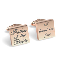 Father of the Bride Loved Her First Engraved Wedding Cufflinks