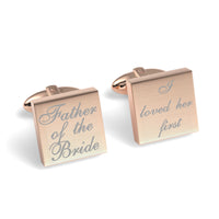 Father of the Bride Loved Her First Engraved Wedding Cufflinks