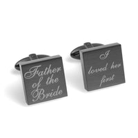 Father of the Bride Loved Her First Engraved Wedding Cufflinks