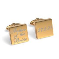 Father of the Bride Wedding Date Engraved Square Cufflinks