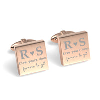 Five Years Down Forever to Go Engraved Cufflinks