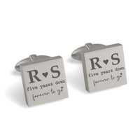 Five Years Down Forever to Go Engraved Cufflinks