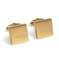 Groom & Date Engraved Wedding Square Cufflinks