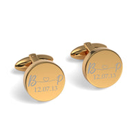 Initials Entwined and Date Engraved Cufflinks