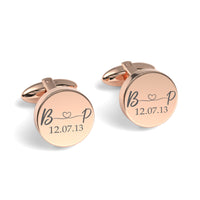 Initials Entwined and Date Engraved Cufflinks