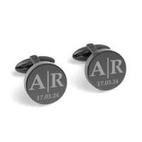 Initials Line Date Engraved Cufflinks