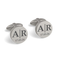 Initials Line Date Engraved Cufflinks